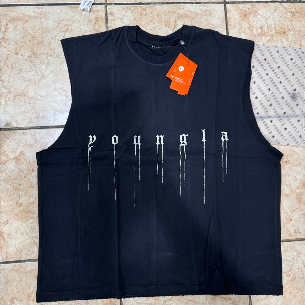 YoungLA Black Graphic Sleeveless Muscle Tank